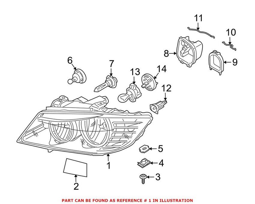 BMW Headlight Assembly - Driver Side (Halogen) 63117202577